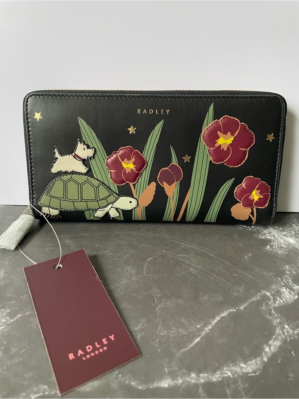 Radley London Midnight Wanderer Floral & Tortoise Large Zip Around Wallet 🐢🐢🐢